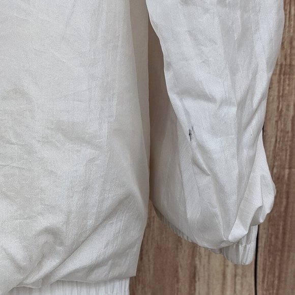 Vintage Slade Track Jacket White/Metallic Silver Floral Sz M - Picture 11 of 12